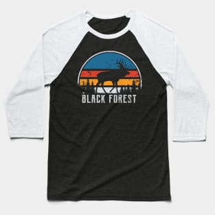 Hirsch Black Forest Germany Vintage Retro Baseball T-Shirt